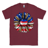 Burgundy american flag leopard Classic Tee - RanaPortraitStore