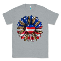 Heather Grey american flag leopard Classic Tee - RanaPortraitStore