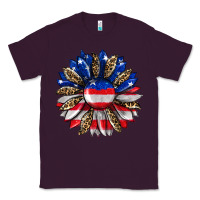 Plum american flag leopard Classic Tee - RanaPortraitStore