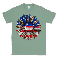 Sage american flag leopard Classic Tee - RanaPortraitStore