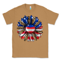 Toasted Coconut american flag leopard Classic Tee - RanaPortraitStore