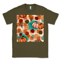 Army Green floral pumpkins seamless pattern Classic Tee - BundleAndBundleShop