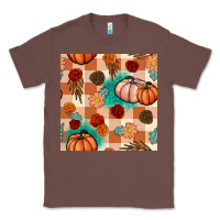 Chestnut floral pumpkins seamless pattern Classic Tee - BundleAndBundleShop