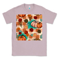Lilac floral pumpkins seamless pattern Classic Tee - BundleAndBundleShop