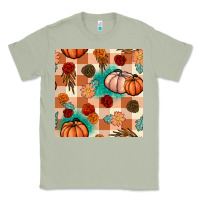 Matcha floral pumpkins seamless pattern Classic Tee - BundleAndBundleShop