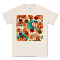 Natural floral pumpkins seamless pattern Classic Tee - BundleAndBundleShop