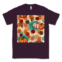Plum floral pumpkins seamless pattern Classic Tee - BundleAndBundleShop