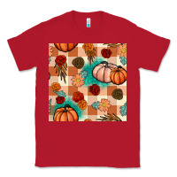 Red floral pumpkins seamless pattern Classic Tee - BundleAndBundleShop