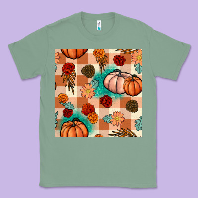 Floral Pumpkins Seamless Pattern Classic Tee Designed By Bundleandbundleshop