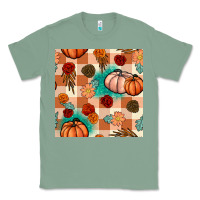 Sage floral pumpkins seamless pattern Classic Tee - BundleAndBundleShop