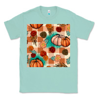 Seafoam floral pumpkins seamless pattern Classic Tee - BundleAndBundleShop