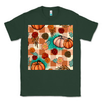 Sports Green floral pumpkins seamless pattern Classic Tee - BundleAndBundleShop
