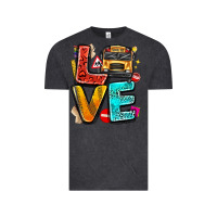 Vintage Black love school bus Vintage Tee - texasbilliewilder