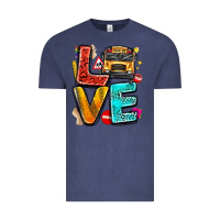Vintage Denim love school bus Vintage Tee - texasbilliewilder