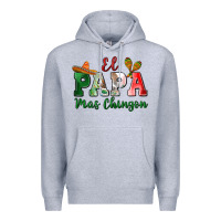 Heather Grey el papa mas chingon Premium Hoodie - MaliasSmallBusiness