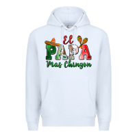 White el papa mas chingon Premium Hoodie - MaliasSmallBusiness
