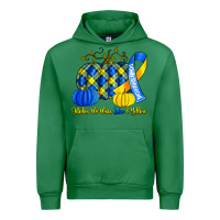 Emerald october we wear blue and yellow with pumpkins Urban Hoodie - Artiststas