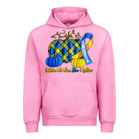 Fuchsia Pink october we wear blue and yellow with pumpkins Urban Hoodie - Artiststas