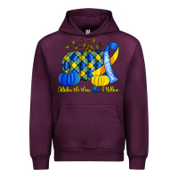 Mauve Wine october we wear blue and yellow with pumpkins Urban Hoodie - Artiststas