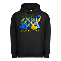 Pigment Black october we wear blue and yellow with pumpkins Urban Hoodie - Artiststas