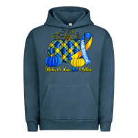 Pigment Midnight Navy october we wear blue and yellow with pumpkins Urban Hoodie - Artiststas