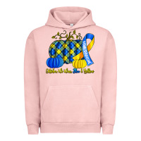 Pigment Salmon october we wear blue and yellow with pumpkins Urban Hoodie - Artiststas