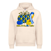 Sandshell october we wear blue and yellow with pumpkins Urban Hoodie - Artiststas