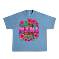 Pebble Blue mama leopard background Urban Heavy Tee - texasbilliewilder
