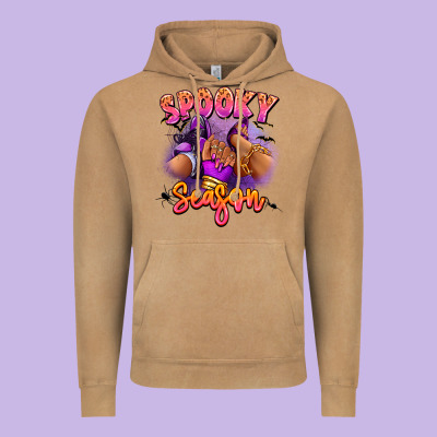 Vintage Hoodie Spooky season sneaker and heel afro woman