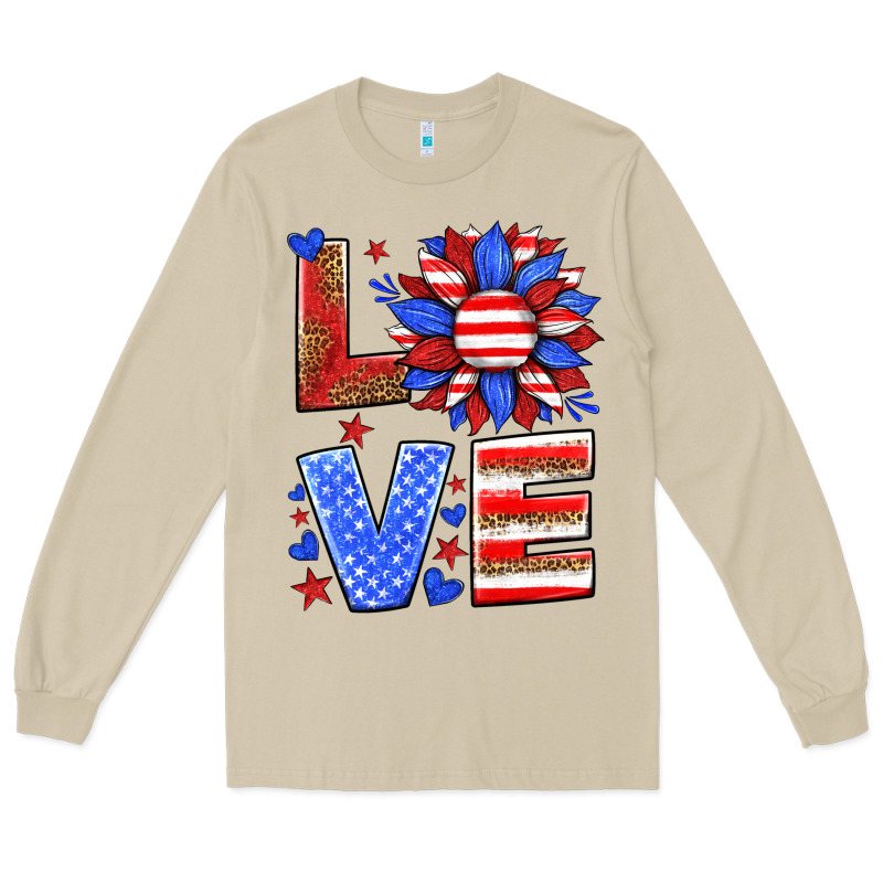 Love America Sunflower Long Sleeve Tee by HRA Design Shop | Teevron