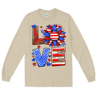 Mushroom love america sunflower Long Sleeve Tee - HRA Design Shop