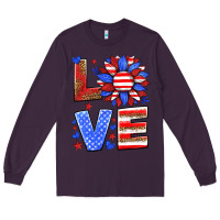 Plum love america sunflower Long Sleeve Tee - HRA Design Shop