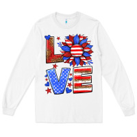 White love america sunflower Long Sleeve Tee - HRA Design Shop