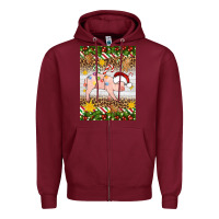Burgundy christmas pig Zipper Hoodie - Artiststas