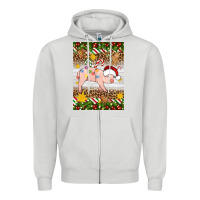 Dove Grey christmas pig Zipper Hoodie - Artiststas