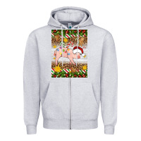 Heather Grey christmas pig Zipper Hoodie - Artiststas
