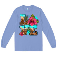 Colony Blue love summer with flowers Long Sleeve Tee - AdoDesignShop