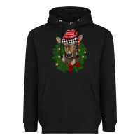 Black christmas wreath baby calf Heavyweight Hoodie - BarkalooDesign