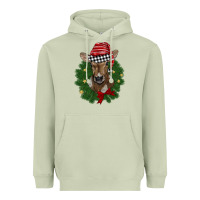 Matcha christmas wreath baby calf Heavyweight Hoodie - BarkalooDesign