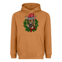 Meerkat christmas wreath baby calf Heavyweight Hoodie - BarkalooDesign