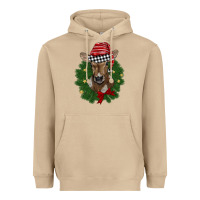 Mushroom christmas wreath baby calf Heavyweight Hoodie - BarkalooDesign
