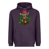 Plum christmas wreath baby calf Heavyweight Hoodie - BarkalooDesign