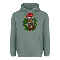 Sage christmas wreath baby calf Heavyweight Hoodie - BarkalooDesign