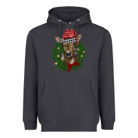 Smoke christmas wreath baby calf Heavyweight Hoodie - BarkalooDesign