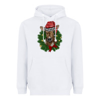 White christmas wreath baby calf Heavyweight Hoodie - BarkalooDesign