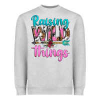 Heather Grey raising wild things Heavyweight Sweatshirt - texasbilliewilder