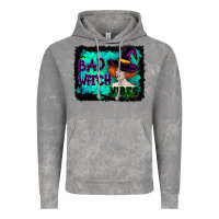 Cloud Rock Halloween Bad Witch Vibes Watercolor Vintage Hoodie - RanaPortraitStore