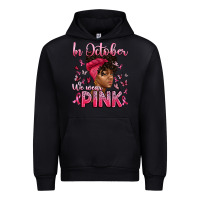 Black in october we wear pink with afro woman Urban Hoodie - Artiststas