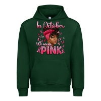 Forest Green in october we wear pink with afro woman Urban Hoodie - Artiststas