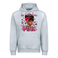 Heather Grey in october we wear pink with afro woman Urban Hoodie - Artiststas